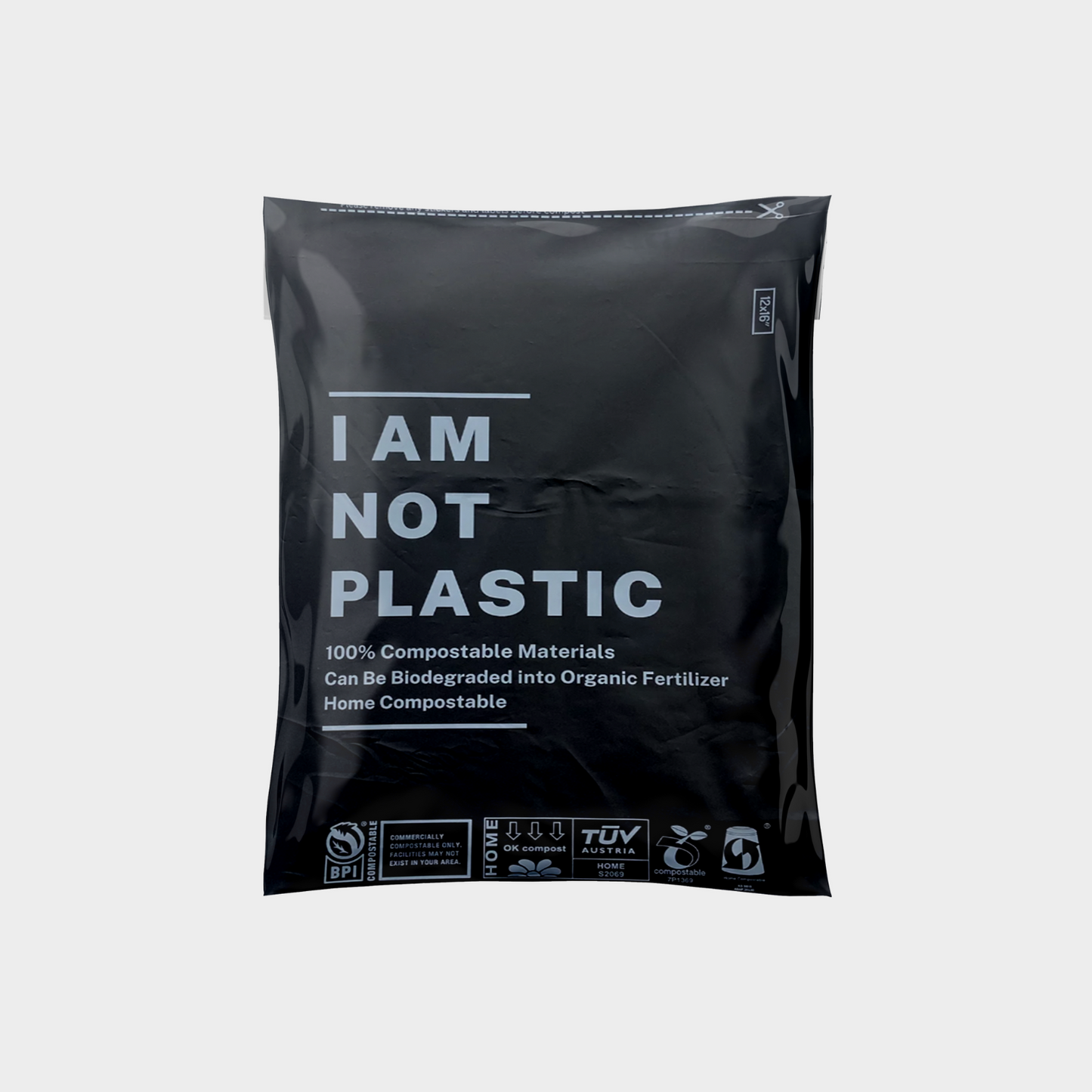 Compostable Black Mail Bag 12"x16"/30.5x40.6cm